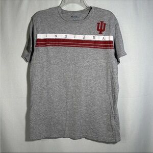 Champion Gray Indiana University Tee with Red Stripes